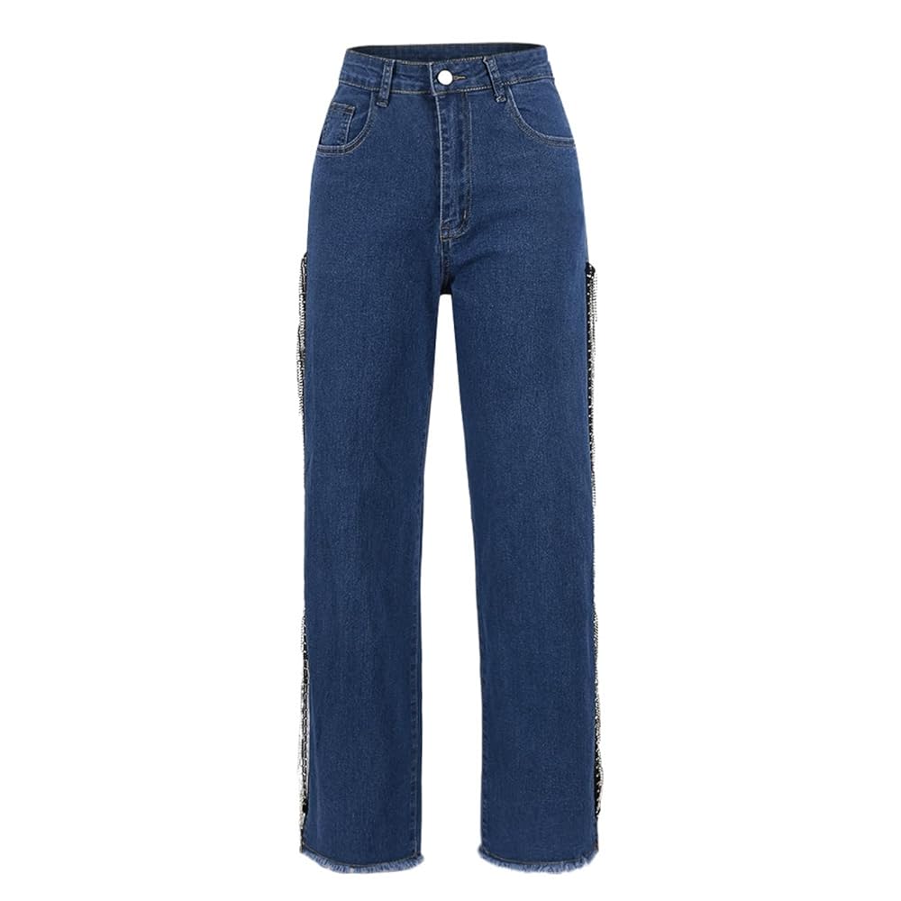 Novaorily Women High Waisted Jeans Straight Wide Leg Pants